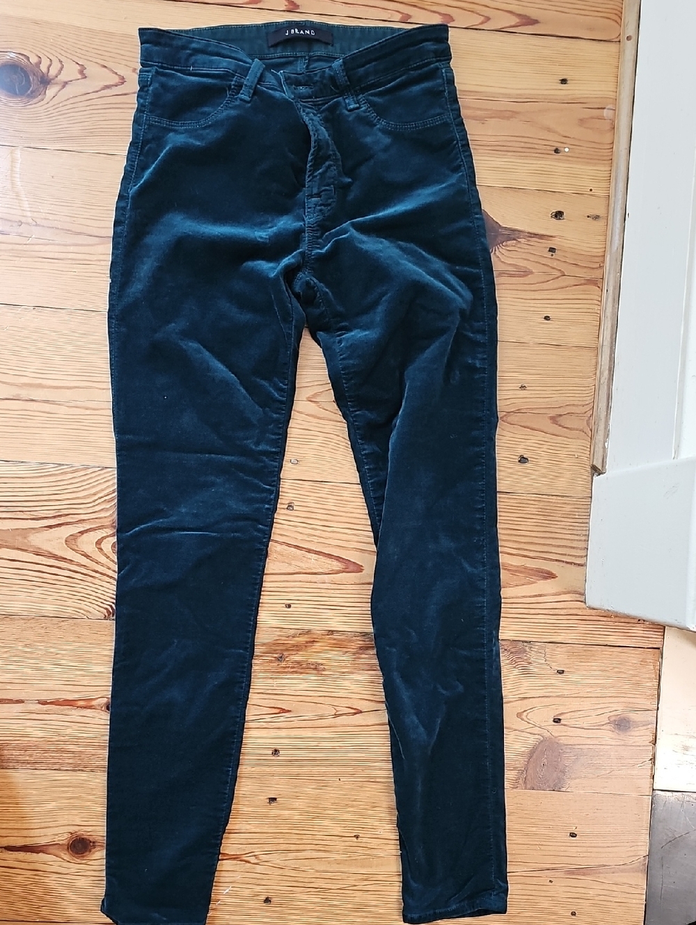 J Brand Teal Corduroy Skinny Pants